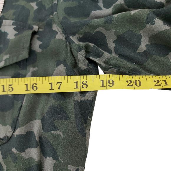 Anthropologie Cloth & Stone Nina Camo Dress Small Green Button Up Long Sleeve - Picture 9 of 12